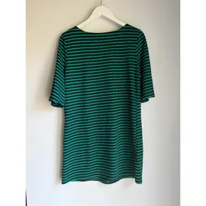 Green & Navy Striped T-Shirt Dress with Pockets | Comfy Casual Preppy Small thumbnail 5