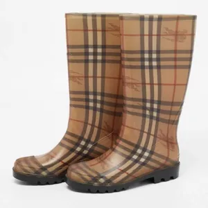 Burberry Plaid Signature Knee High Rain Boots Size 36/ 5.5‎ Fisherman Core B40 thumbnail 1
