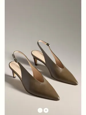 By Anthropologie Genuine Leather Pointed-Toe Slingback Pumps thumbnail 6