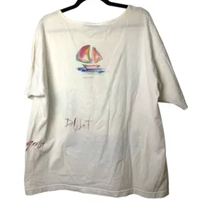 Diane Wat Vintage Hand Painted Santa Cruz Short Sleeve Shirt One Size- READ thumbnail 5