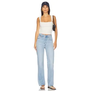 Levi’s Ribcage Straight Light Wash Jeans thumbnail 2