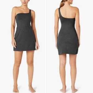 Beyond Yoga One Shoulder Athletic Dress Charcoal Black Size Medium Skort Tennis thumbnail 7