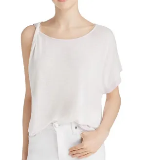 We The Free People Womens Top Pluto One-Shoulder Tee T-Shirt Lavender M thumbnail 1