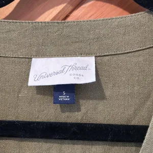 Universal Threads olive green linen shirt dress thumbnail 4