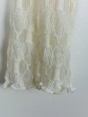 ASTR the label ivory sheer textured long sleeve top w/ asymmetric back detail. M thumbnail 4