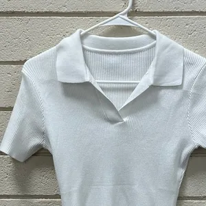 White Collared Ribbed Top size S thumbnail 8