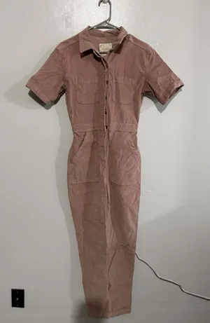 Altar'd State Women's Pink Corduroy Jumpsuit Size‎ XS thumbnail 1