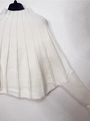 Miss Sparkling Ivory Ribbed Mock Neck Dolman Sleeve Sweater Size XL NWOT thumbnail 5