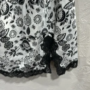 Victorias Secret Y2K Black and White Floral Slip Lingerie Dress Size Medium thumbnail 3