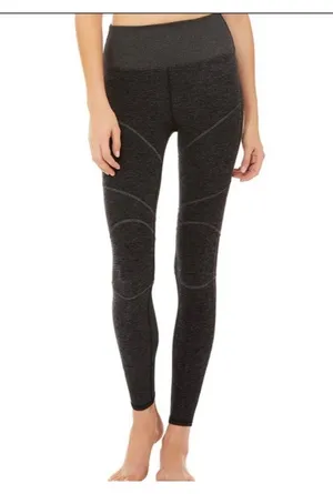 Alo Alosoft Revel Leggings Black/Gray Heathered thumbnail 3