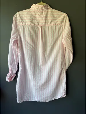 Victoria's Secret Pink Striped Long Sleeve Sleep Shirt/Dress XS thumbnail 2