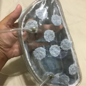 Blue And Clear Cosmetics Pouch With Zipper And Carry Handle thumbnail 6