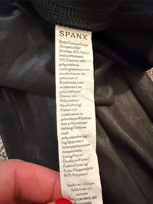 SPANX Faux Leather High-Waist Leggings - Black Athleisure Athletic Size: Large thumbnail 8