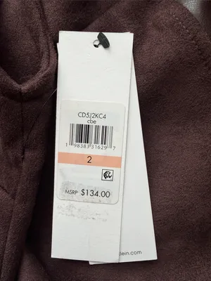 Calvin Klein Crewneck Two-Tone Brown Shift Short Dress, Size 2, NWT thumbnail 8