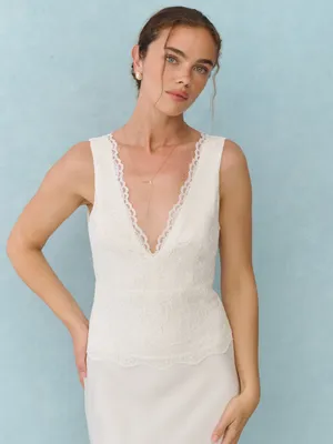 NWT Anna Dress Few Moda Little White Looks size 4 ivory lace maxi gown bride thumbnail 2