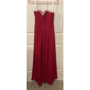 Azazie Yazmin Burgundy A-line Sweetheart Chiffon Dress Formal Gown, approx sz 2 thumbnail 6