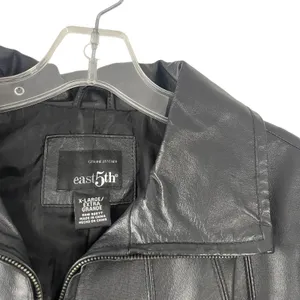 East 5th Women's Size XL Leather‎ Black Full Zip Moto Jacket thumbnail 4