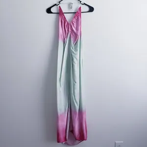 Zara Tie Dye Ombre Midi Shine Slit Strappy Dress thumbnail 2