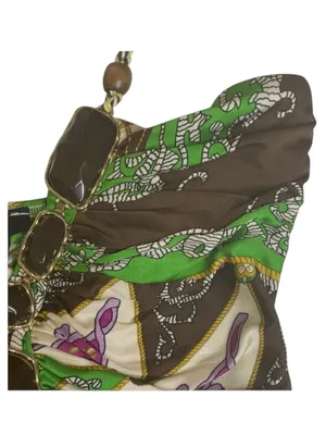 aso TV’s 90210  new Sky  Jewel Neck Bold Print Silk Halter Top  Braided Strap thumbnail 5