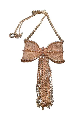 Betsy Johnson Rose gold Bowtie Necklace thumbnail 1