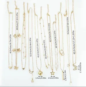 11 Gold Bohemian Layered Golden Necklaces Set thumbnail 4