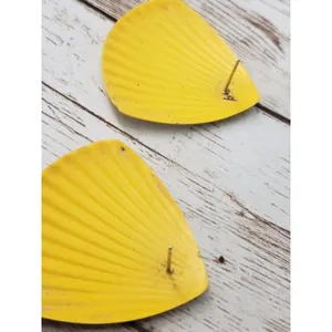 Vintage Stud Earrings Large Yellow Statement Earrings Retro thumbnail 4