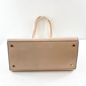 Banana Republic Leather Double Top Handle Tote Handbag Purse Blush Pink thumbnail 5