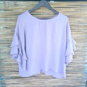 Charlotte Russe XL Lilac Bell Sleeve Top Plus thumbnail 1