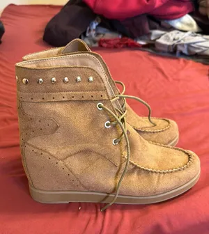Let's See Style Suede Moccasin Wedge Booties thumbnail 1