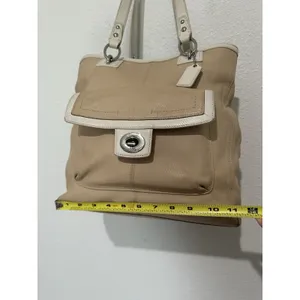 Coach Penelope Beige Tan Leather Tote Shoulder Bag F19264 Y2K thumbnail 13