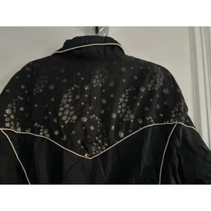 East West 80's Black & Gold Glitter Star Patterned Zip-Up Windbreaker Jacket thumbnail 13
