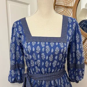 a loves a Sz M Puff Sleeve Mixed Print Cottagecore Boho Prairie‎ Dress Cotton thumbnail 2