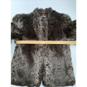 Vintage Jordache Brown Faux Fur Coat jacket Leopard Print Size 7/8 thumbnail 4