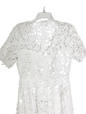 NWT Endless Rose Lace Short Sleeve Midi Dress White Size S thumbnail 4