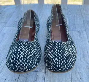 Lucky Brand Shoes Emmie Ballet Flats Women’s Size 8M Black Cream Print Fabric thumbnail 2