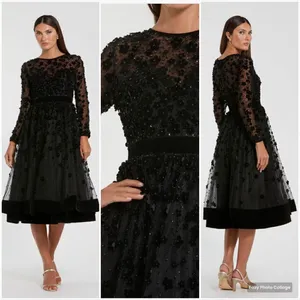 Mac Duggal Embellished Illusion Fit & Flare Dress 67007 Black thumbnail 2