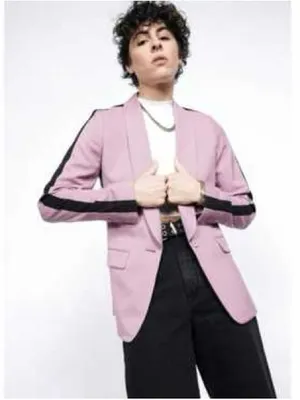Wildfang The Empower Colorblock Tux Blazer Mauve Black Womens Tailored Medium thumbnail 9