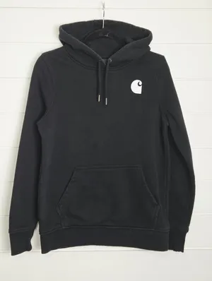 Carhartt Black Logo Pullover Hoodie Size S thumbnail 2