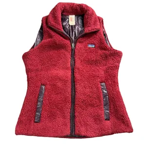 Patagonia Reversible Los Lobos Vest Women Medium Burgundy Fleece Puffer Gorpcore thumbnail 4