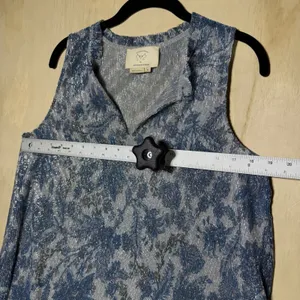 Anthropologie Vanessa Virginia Floral Metallic Sleeveless Blouse Top Women's M thumbnail 4