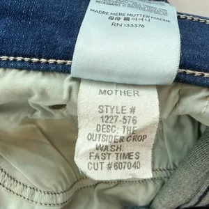 Mother Denim The Outsider Crop Fast Times Dark Blue Size 29 High Rise Bootcut thumbnail 8
