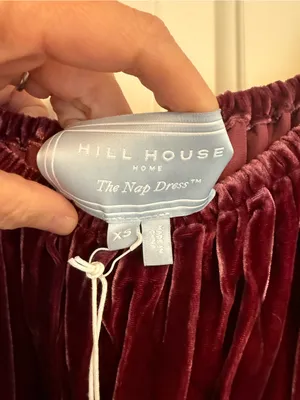 Hill House Home The Jasmine Nap Dress in burgundy velvet - XS - NWT thumbnail 2