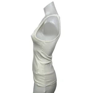 Dissh Women's White Ivory Ribbed Knit Scoop Neck Sleeveless Tank Top Size S thumbnail 2