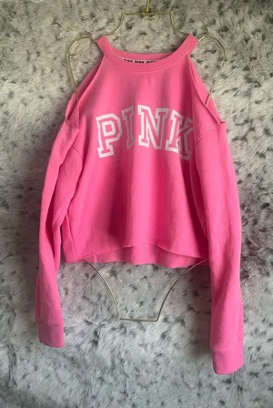 89. Victoria's Secret PINK Bright Pink Crewneck Sweatshirt nwt thumbnail 1