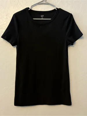 Gap black short sleeve rib tee size medium tall thumbnail 1