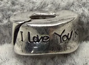 Chamilia 925 Sterling Silver Charm "I love you more" - "I love you xxx" thumbnail 1