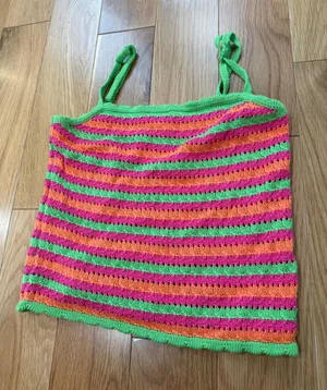 Pink Lily Bright Color Stripe Knit Tank thumbnail 1