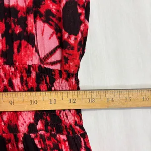 Chika's Smocked Waist Midi‎ Length Dress Sz Free Boho Festival Artsy Corset Tie thumbnail 4