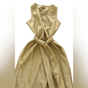 Gold Metallic 1 piece Cutout Jumpsuit NWOT💖 thumbnail 2