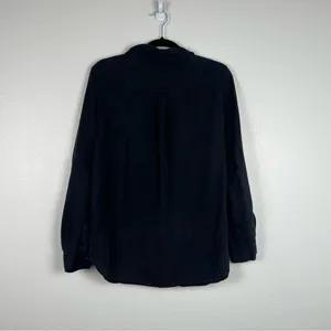 Zara‎ Premium Denim Collection Black Button Up Shirt Women Small Relaxed Fit thumbnail 5